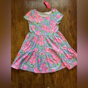 Lilly Pulitzer Geanna short sleeve dress in the Blue Peri Sunrise Bay Print